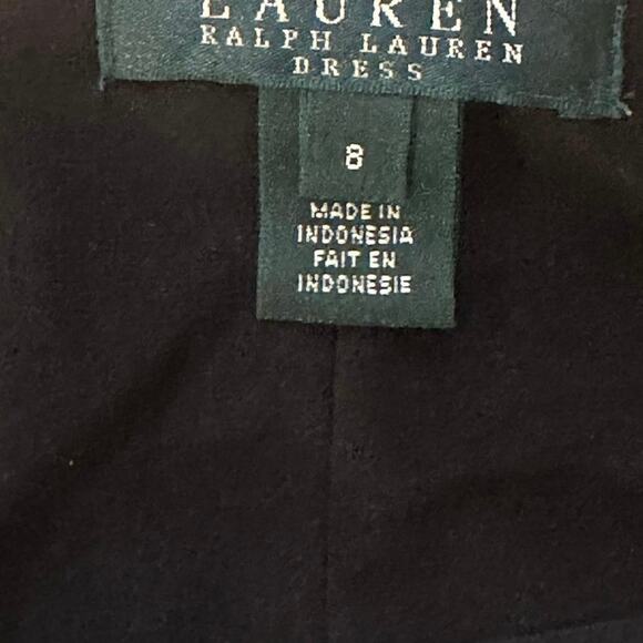 Lauren Ralph Lauren Black White Sheath Dress | Women S | Colorblock Midi - Picture 9 of 9